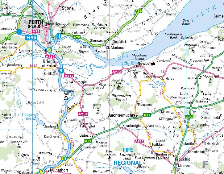 LOCATION PLANS Plans produced by permission of ordnance survey License No. 1000011808 DIRECTIONS From Edinburgh, cross the Forth Road Bridge, take the M90 signposted Aberdeen, Dundee, and Perth.