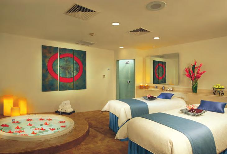 Spend some silent time in a sauna, steam bath or individual and couples massages,