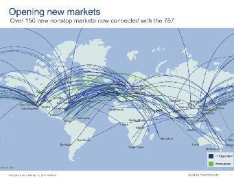 27 I AIRCRAFT ANALYSIS & FLEET PLANNING Since EIS, the 787 family operators have implemented 150 new routes.