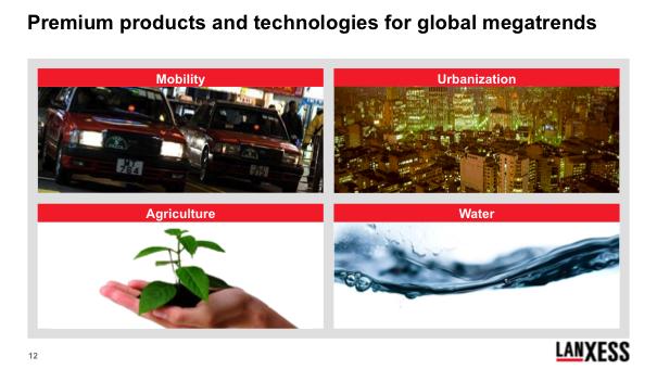 Page 18 of 23 The first of these is focusing our businesses on megatrends of the future. Those trends are mobility, agriculture, urbanization and water.