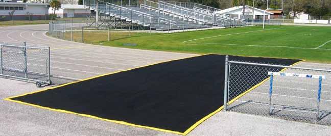 The center of Crossover-Zone has a strong galvanized steel chain link perimeter covered by tough, nonabsorbent geotextile material.