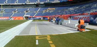 Enkamat sideline matting is designed to meet all professional, college and high-school standard sideline dimensions.