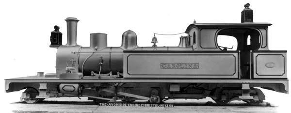 Image of CAROLINA from the M Shed Museum in Bristol. Image of JUNIN from the Railway Engineer, collection of Sr. Pablo Moraga. 0-4-0T d/w 30¼"? cyls.