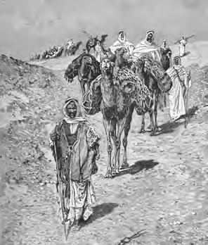 A drawing of a camel caravan Early in the 00s The