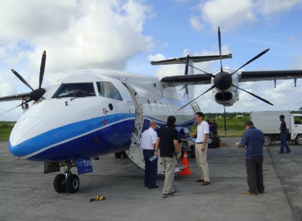 Figure 1: PK-TXN, Dornier 328-100 at Sentani Airport on 14 June 2009 before the accident An emergency evacuation was performed while the left