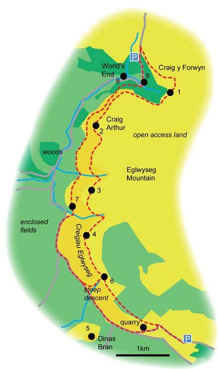 Eglwyseg Mountain Maps Ordnance Survey Explorer 256 Distance 5.3 miles / 8.5 kilometres (linear) or up to 9.6 miles / 15.
