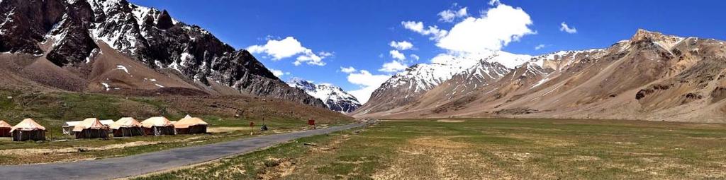 landscape changes drastically from lush greenery of Manali to barren landscape of Lahaul and Ladakh. Have lunch at any of the Dhabas at Kokhsar of your own. Reach Jispa in the afternoon.