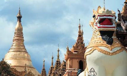 Melbourne and Brisbane to Rangoon with Thai International and three domestic flights within Burma.
