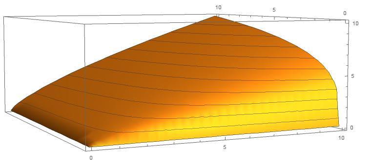 9 Slika 4: Funkcija ima svojstvo opadajućih graničnih prinosa i konstantnih prinosa s obzirom na opseg.