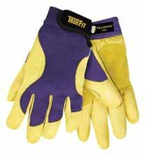 Top-grain leather side bolsters provide additional protection for side surface work. Finger tips covered in leather for heavy wear area protection. Not designed for welding. 72 Pr/Cs.