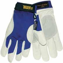 All finger tips are covered in leather for heavy wear protection. Blue/pearl gray. 72 Pr/Cs.