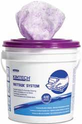 Page 233 Kimtech* Wettask* Dual Performance Wiping System Innovative wipes feature a purple, textured side to make