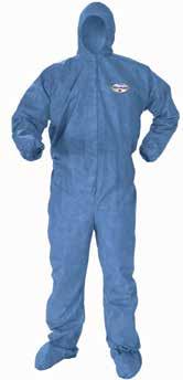 Category Protective Clothing SubSection KleenGuard* A40 Breathable Back Coveralls with Thumb Hole Front and sleeves are a microporous film laminate designed for protection against hazardous particles