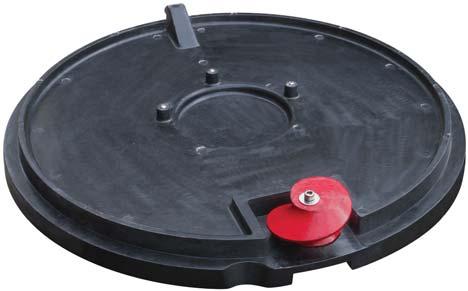 Use composite lids to avoid back and fi nger injuries associated with cast iron lids. Lids also have a slip-resistant surface.