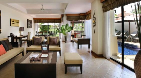 The suites and villas have contemporary, colourful interiors which take inspiration from both traditional Thai style and their beachfront setting.