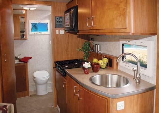 5-speed transmission Unmatched visibility Galley Convenience... Our wide-open galley offers all the comforts of your kitchen at home.
