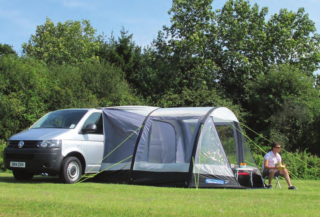 Almost as quick to set up as the Mini, the Midi AIR has even more living space and an extra side entrance complete with an all-weather canopy.
