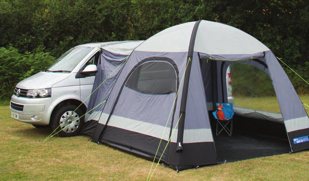 The large 4 berth inner tent makes the Maxi AIR a great choice for families and groups with the central roll up partition offering privacy between the two pods.