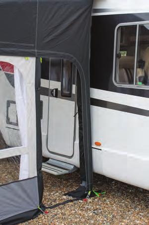 No-see-um mesh flyscreen on side doors - keeps out even the smallest bugs Sealing bumper pads Complete with rear upright pole set Complete with hand pump 4mm and 6mm Keder (beading) fitted Available