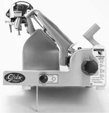 Cleaning REASSEMBLY 1. Manual slicers are equipped with a cleaning brace that raises the slicer to allow cleaning underneath. Push the chute arm to the back of the slicer.