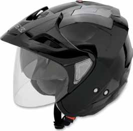 FX-50 ADULT OPEN-FACE WITH INNER SHIELD INCLUDES VISOR COLORED SIDE-COVERS AND SCREW PLUG FOR SHIELD USE WITH- OUT THE VISOR