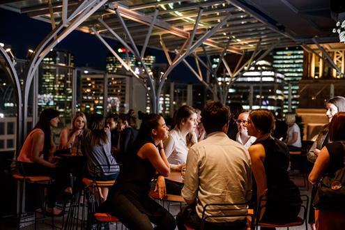 picturesque view of Brisbane skyline Since its opening, the bar has been a hit with the young professionals and received rave reviews from local media The bar