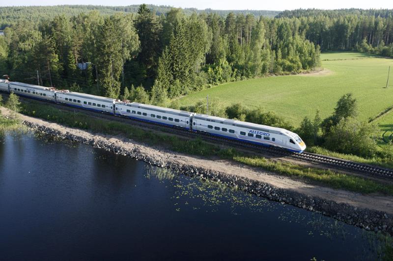 Allegro train between Helsinki and St.Petersburg From Helsinki to St.