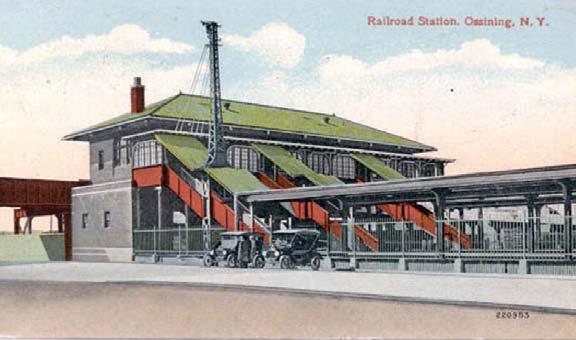 Unlike the original station, which was located at-grade, the new Renaissance Revival-style station was built on metal stilts to allow Main Street to pass over the tracks and eliminate the need for a