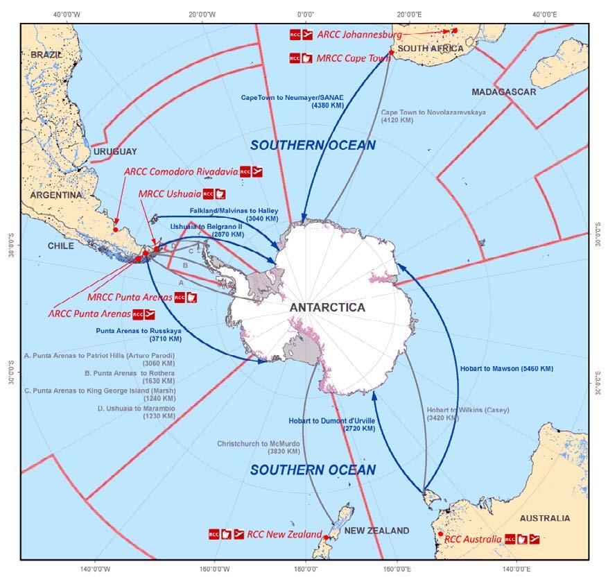 238 science diplomacy FIGURE 4. Map developed by COMNAP to assist rescue centers with search and rescue operations in the region. programs of each Antarctic Treaty Consultative State.