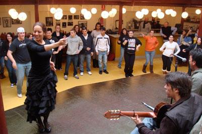 Flamenco is a form of Spanish folk music and dance from the region of Andalusia in southern Spain. It includes cante (singing), toque (guitar playing), baile (dance) and palmas (handclaps).