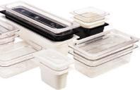 Camwear Food Pans Stackable, crystal clear and virtually unbreakable polycarbonate Wide temperature range from -40 F. to +210 F.
