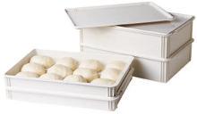 PIZZA DOUGH BOX & COVER Prevents crusting, allows you to reduce the frequency of dough making, and increases the storage life of your dough Stacks securely, loaded or unloaded, and will also stack