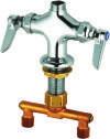 WORKBOARD FAUCET With 059X Nozzle Splash back mounted Bronze body Removable seats 6 1 2 long x 2 wide chrome plated escutcheon 4 centers 1 1 2 long
