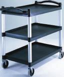 HEAVY-DUTY UTILITY BUS CART Handy 3-tier design, features attractive yet rugged brushed aluminum