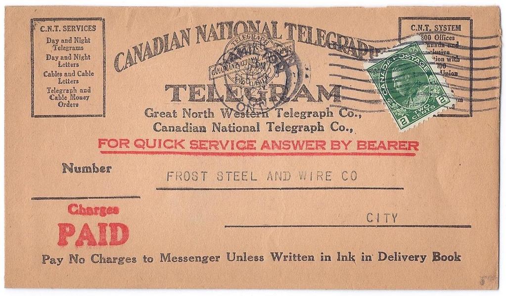 Item 244-24 CN Telegraph / Telegram