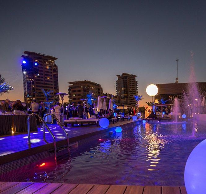 Events INSPIRING Purobeach Pool Area With a maximum capacity of 540 people at the same time, we offer a selection of outdoor spaces that can be privatised, including our iconic and breath-taking