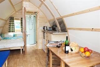 Our Lune River II Glamping Pod has ensuite shower facilities