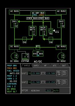 System and utilities pages Cabin Electric Hydraulic Engine Video (optional) Memo panel Radio