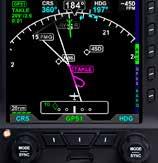 The ARC CDI Compass Mode uses a fixed CDI, resembling a contemporary GPS navigation deviation display.