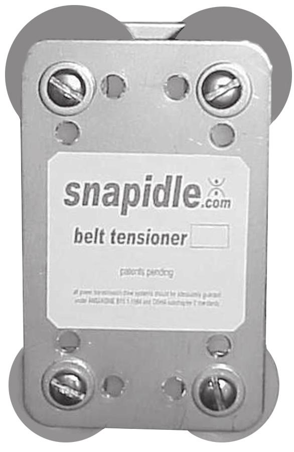IT S NEW AND IT S GREAT SNAPIDLE (BT) FREE FLOATING BELT TENSIONER THE FREE FLOATING SNAPIDLE TENSIONS BELTS IN VERTICAL, DIAGONAL OR HORIZONTAL POSITIONS For more information on this or other MIC