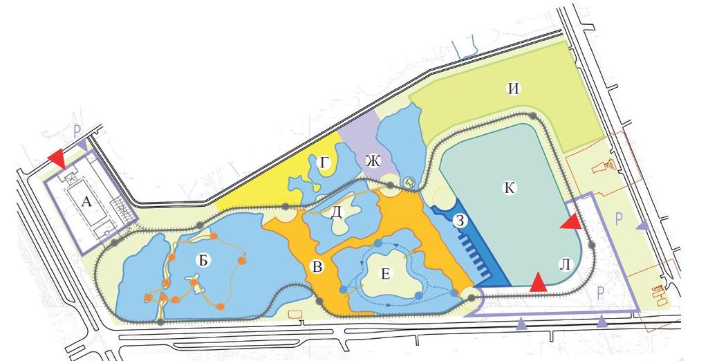 PARK LAYOUT The park operates year round using both outdoor and indoor facilities.
