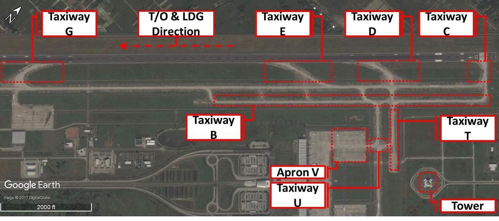 Figure 1: The Medan aerodrome layout At 0357 UTC, the JT197 pilot reported to the Medan Tower controller that the aircraft has established on the localizer of Instrument Landing System (ILS) for
