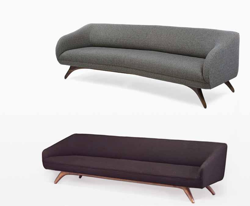 506 WA Fifth Avenue Wide Angle Sofa Designed 1955 Finish: Rubbed Oil COM: 16 yds W 96 x D 38 x H 29 Seat