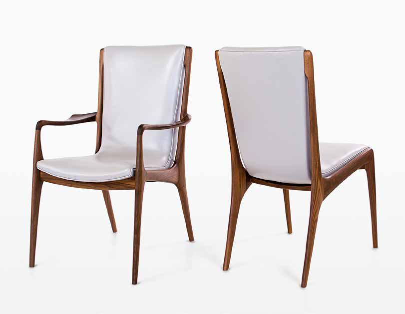 VK 101 A Sculpted Sling Dining Arm Chair Designed 1955 Finish: Rubbed Oil COM: 2 yds W 24 x D 26 x H 36 Seat Height