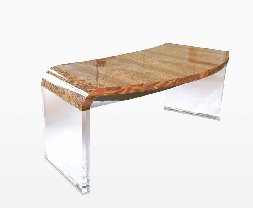 7045 Crescent Desk Designed 1970 Wood: Olive Ash Available in Walnut Finish:
