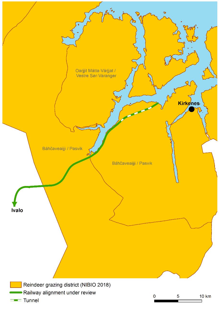 7.3.5 Reindeer herding The corridor cuts through a reindeer district (Pasvik, see figure 15), and conflicts with areas of significance to the reindeer husbandry.