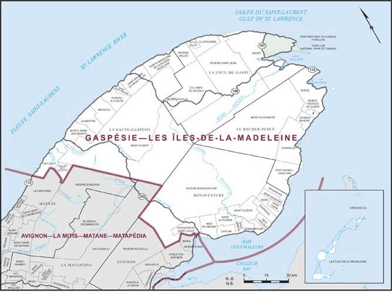 Gaspésie Les Îles de la Madeleine Na on Micmac de Gespeg 1,950 Number of Aboriginal* voters 1,498 Margin of victory in 2011 Gaby Johnson (Gaspé ) 1 866 213 4084 Jacqueline