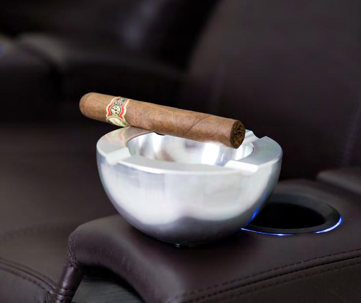 An elegant cigar and cigarette ashtray constructed of 100% solid aluminum, fitting securely in the Accessory Dock.