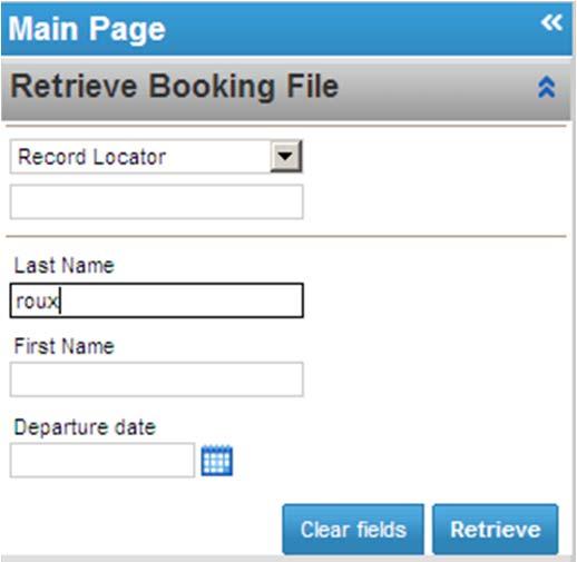 Existing Booking File Search Bar