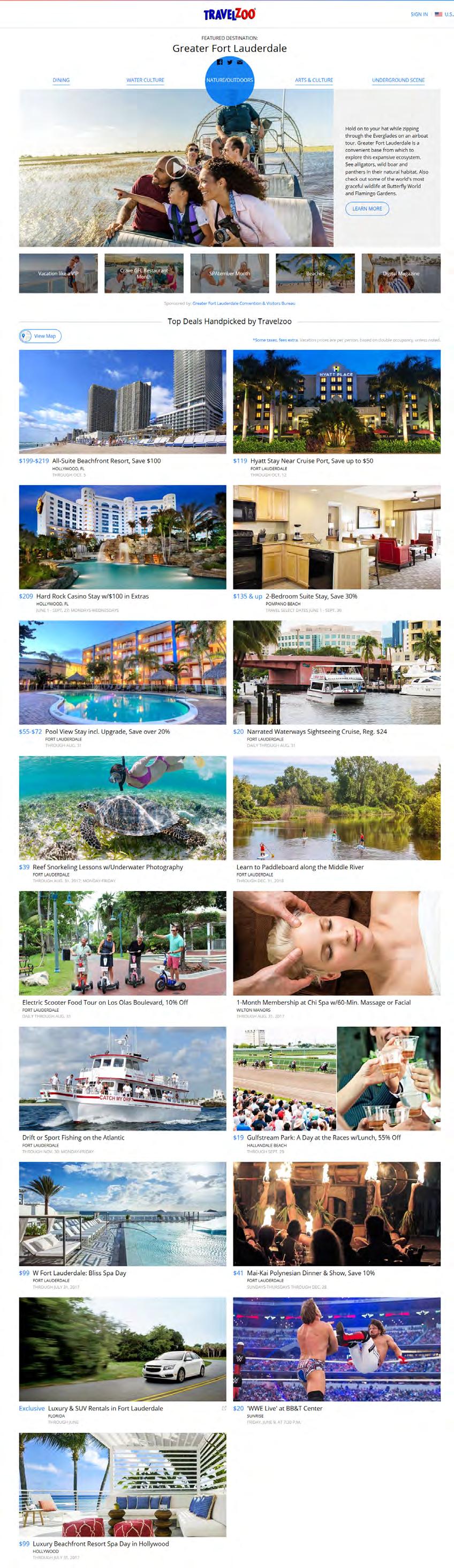 Travelzoo Winter Digital Program Distribution: Featured Destination Platform Thumbnail links for sales inquiry or promotional opportunities 5 Focus points, vibrant images, videos Up to 10 travel